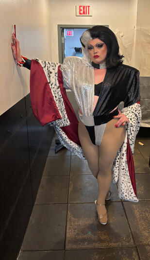 Miss Ava Cado as Cruella Deville